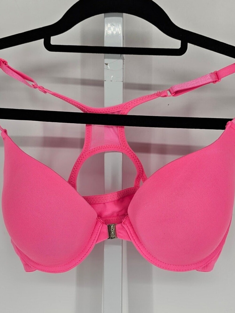 Vintage Y2K XOXO Womens Sz 36C Front Clasp T Shirt Bra Neon Pink